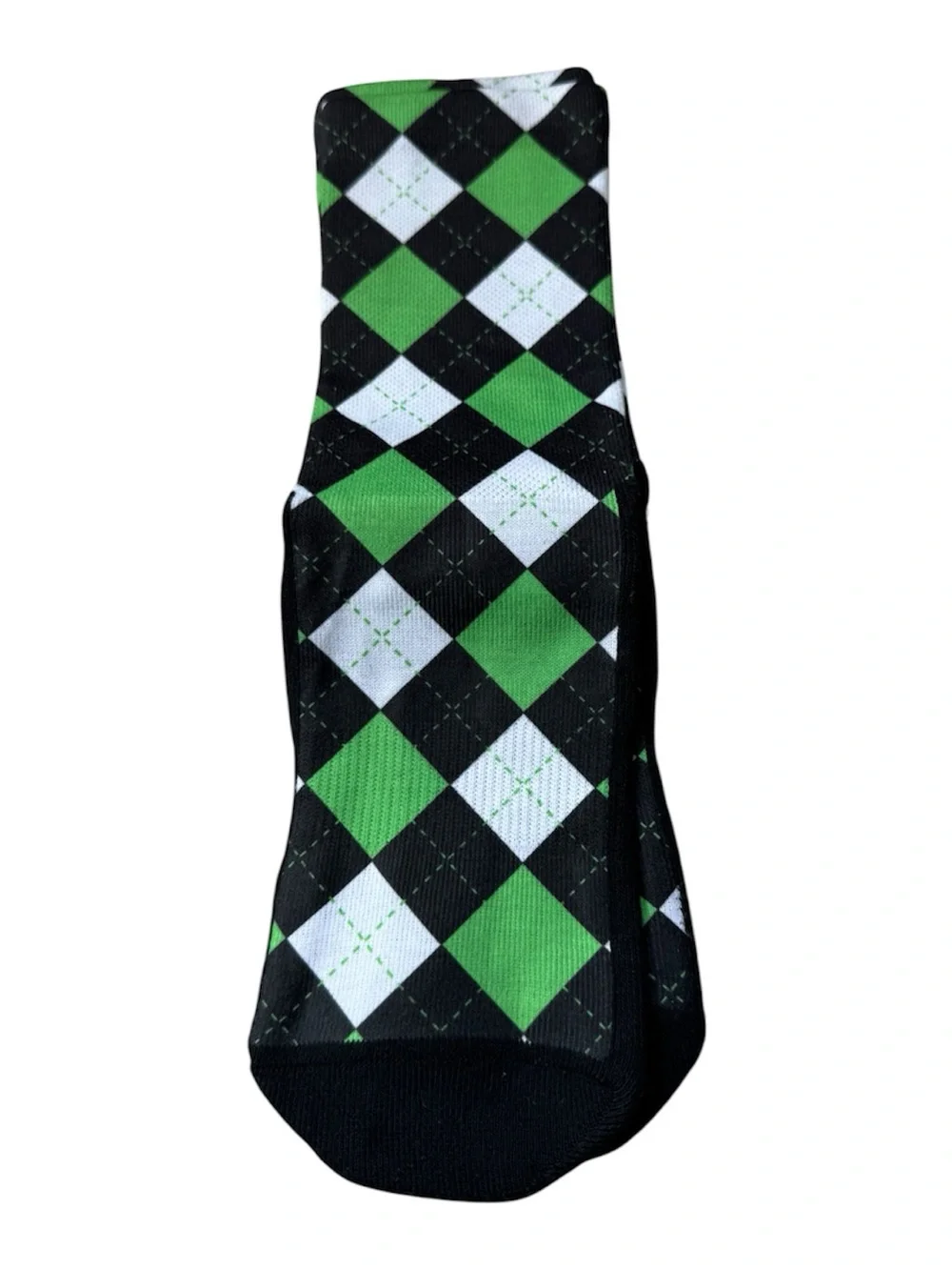 Argyle Crew Socks - Green/Black/White